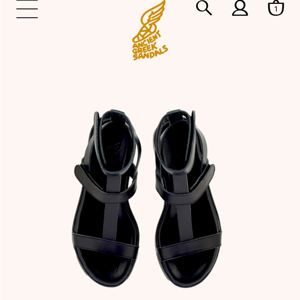 Ancient Greek Sandals style Efrosini in black